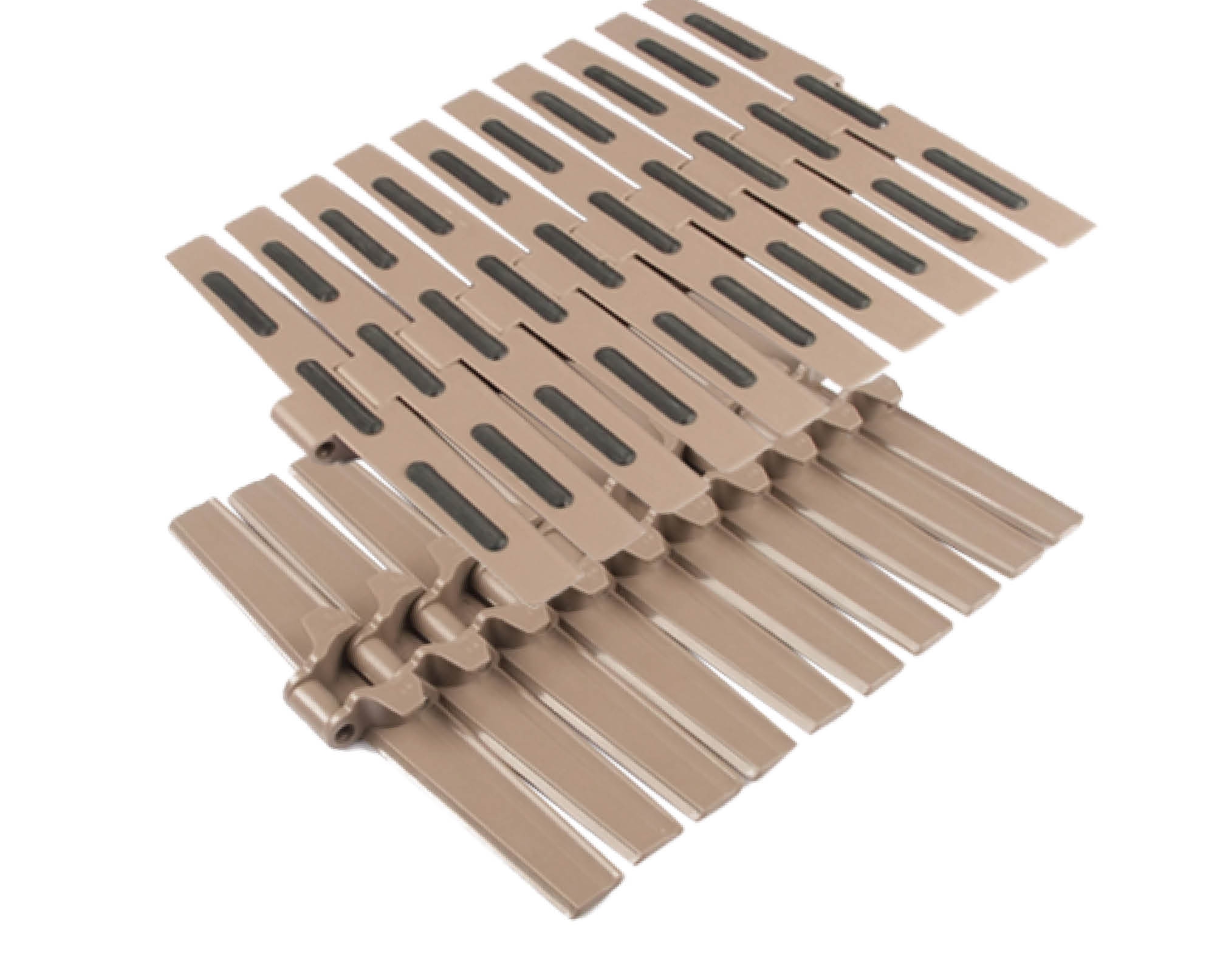 PLFH882TAB Rubberized surface flex slat top chain