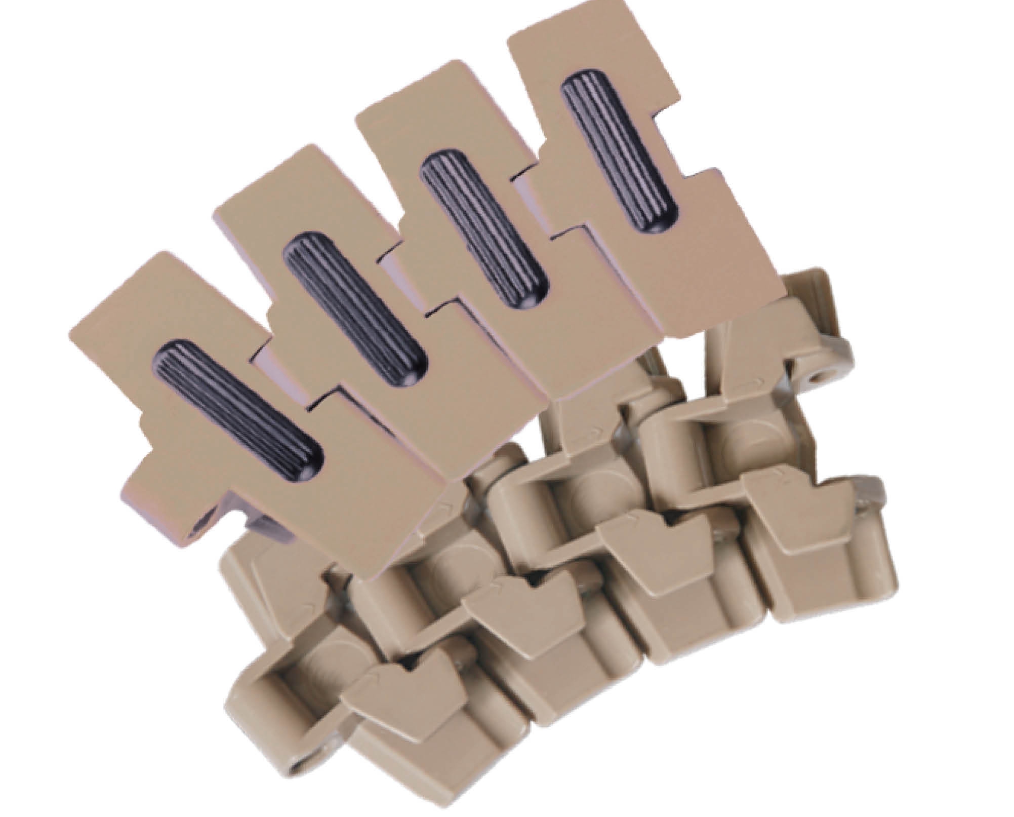 PLFH880TAB Rubberized surface flex slat top chain